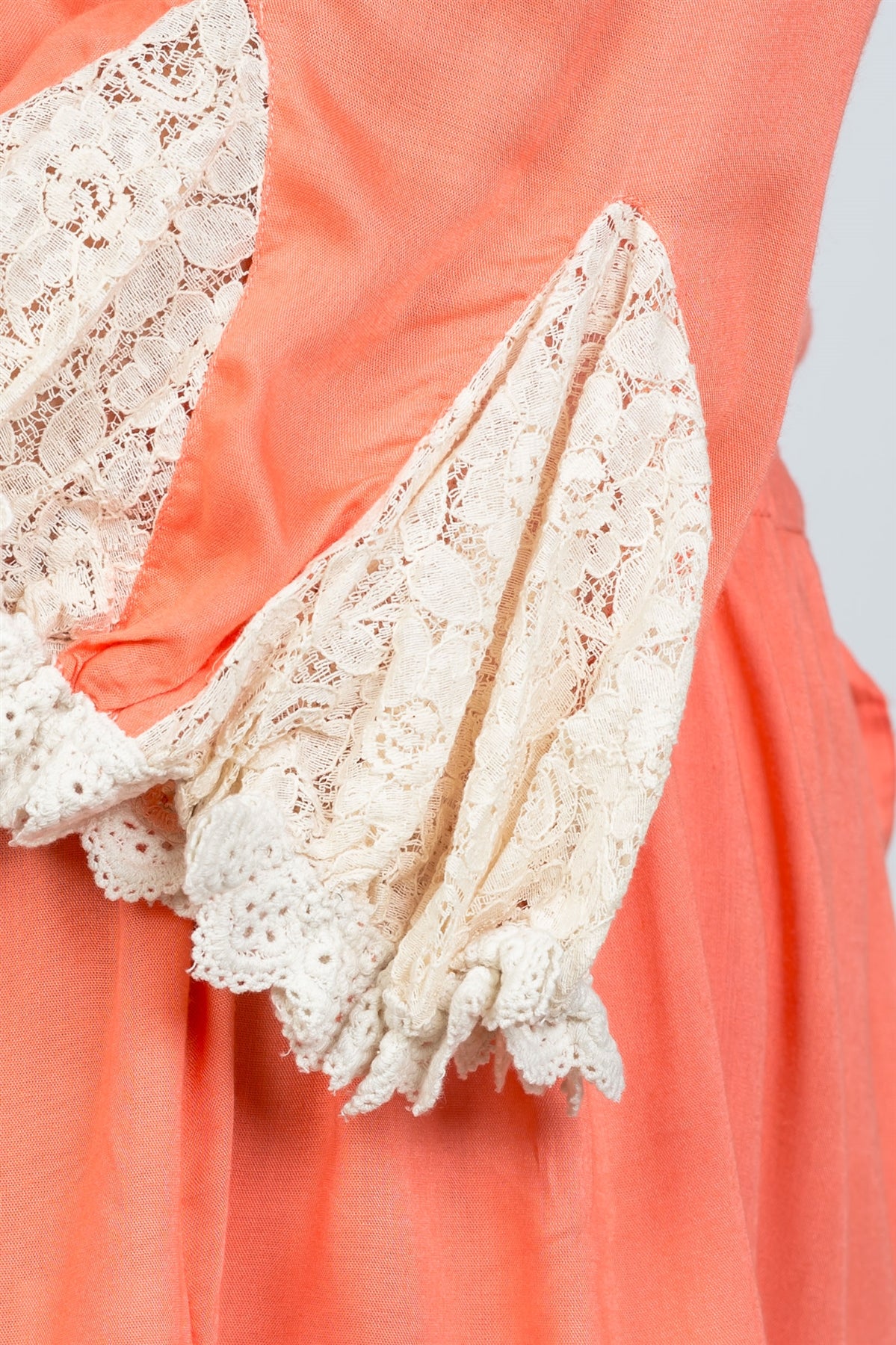 Ladies fashion plus size boho lace trim puff cuff dress