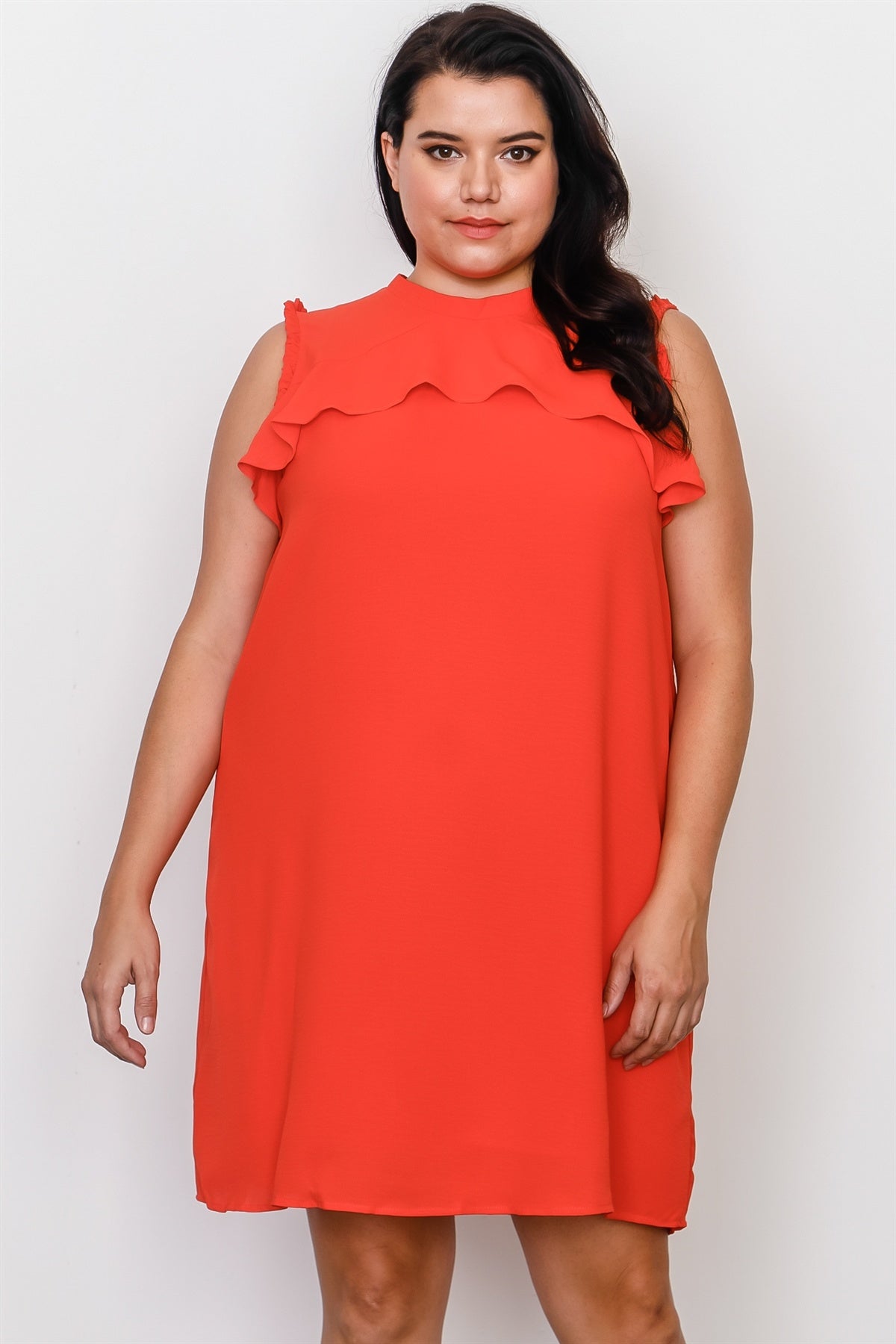 Plus Size Ruffle Tie Back Dress