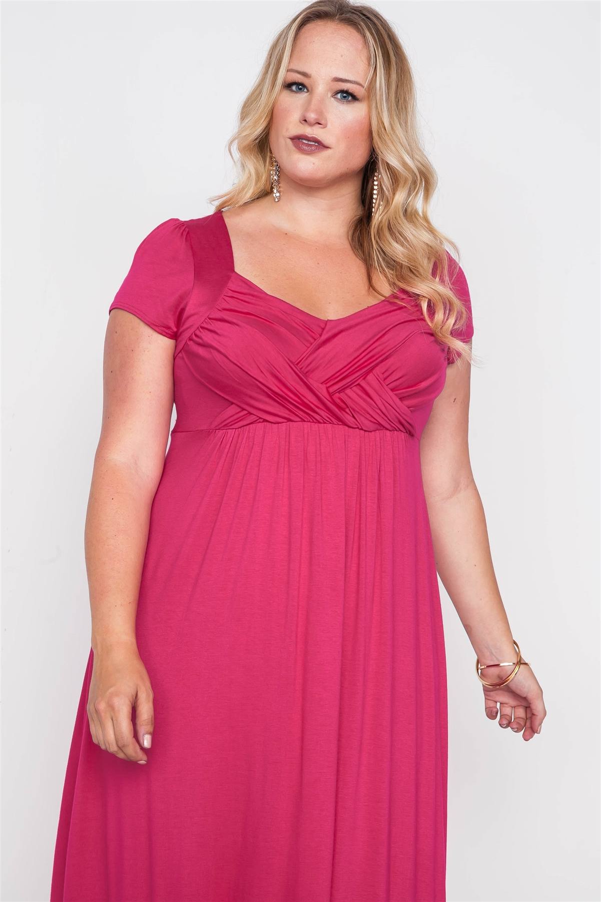 Plus Size Short Sleeve Maxi Dress