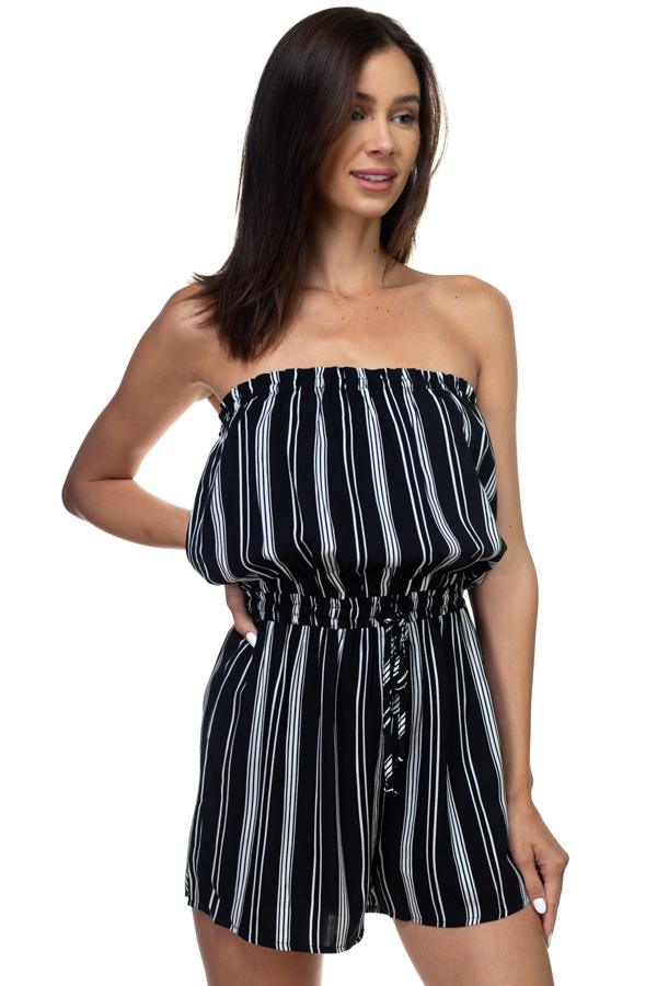 Tube Top Stripe Romper