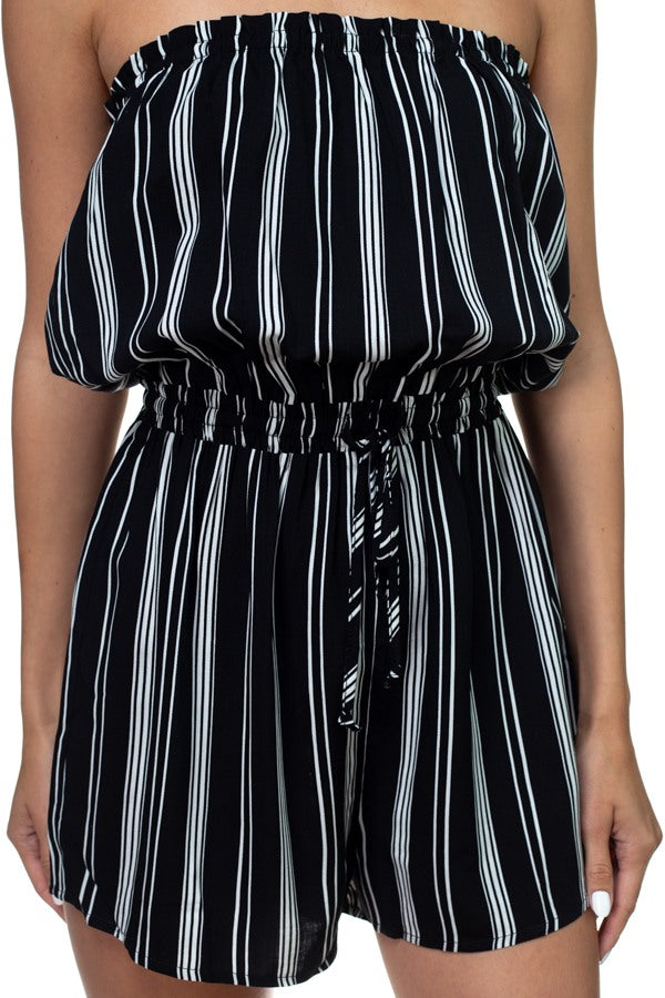 Tube Top Stripe Romper