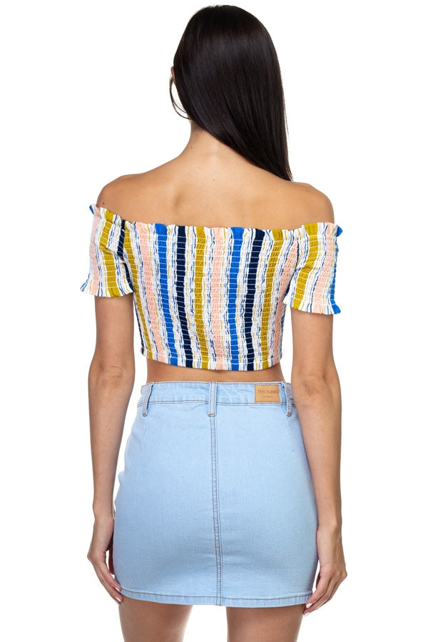 Off Shoulder Smocked Top