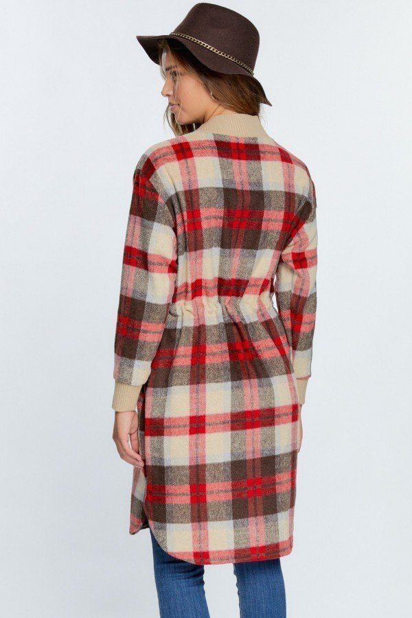 Tartan Plaid Print Oversize Jacket.