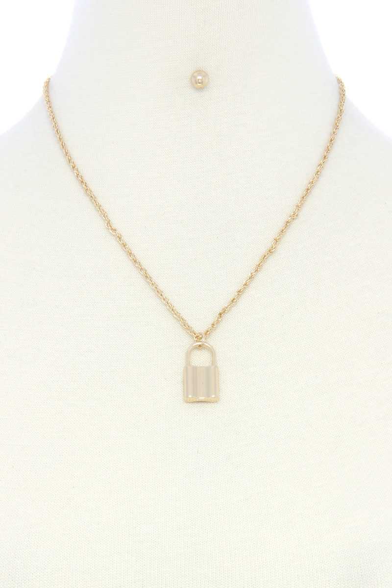 Saftey Pin Charm Link Layered Necklace