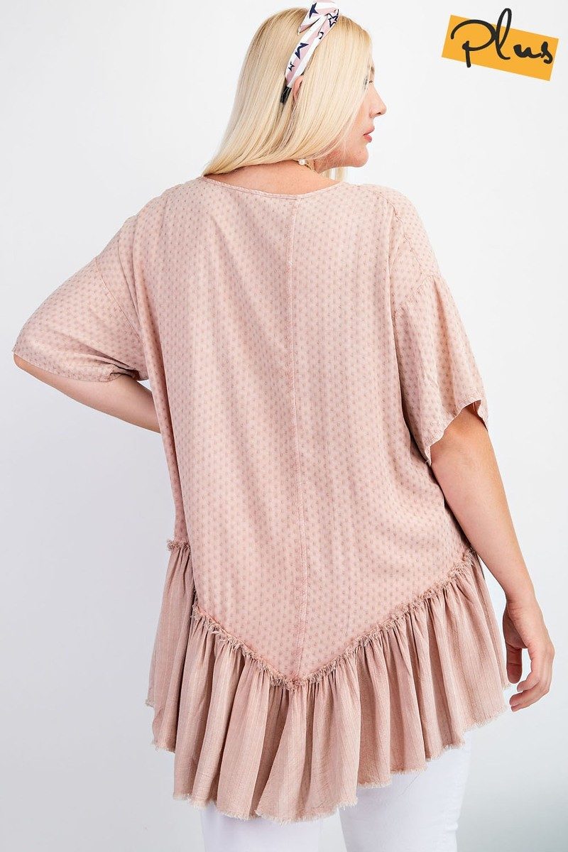 Textured Rayon Challie Mineral Washed Tunic
