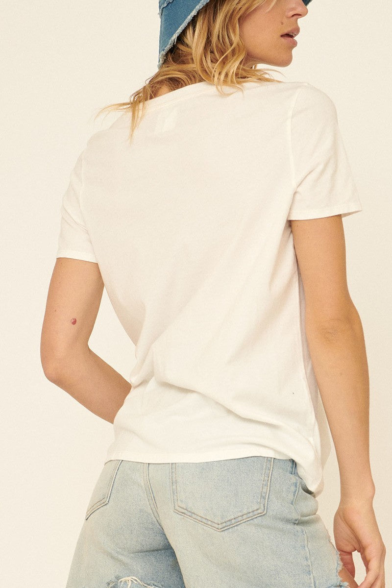 A Garment-washed Graphic T-shirt