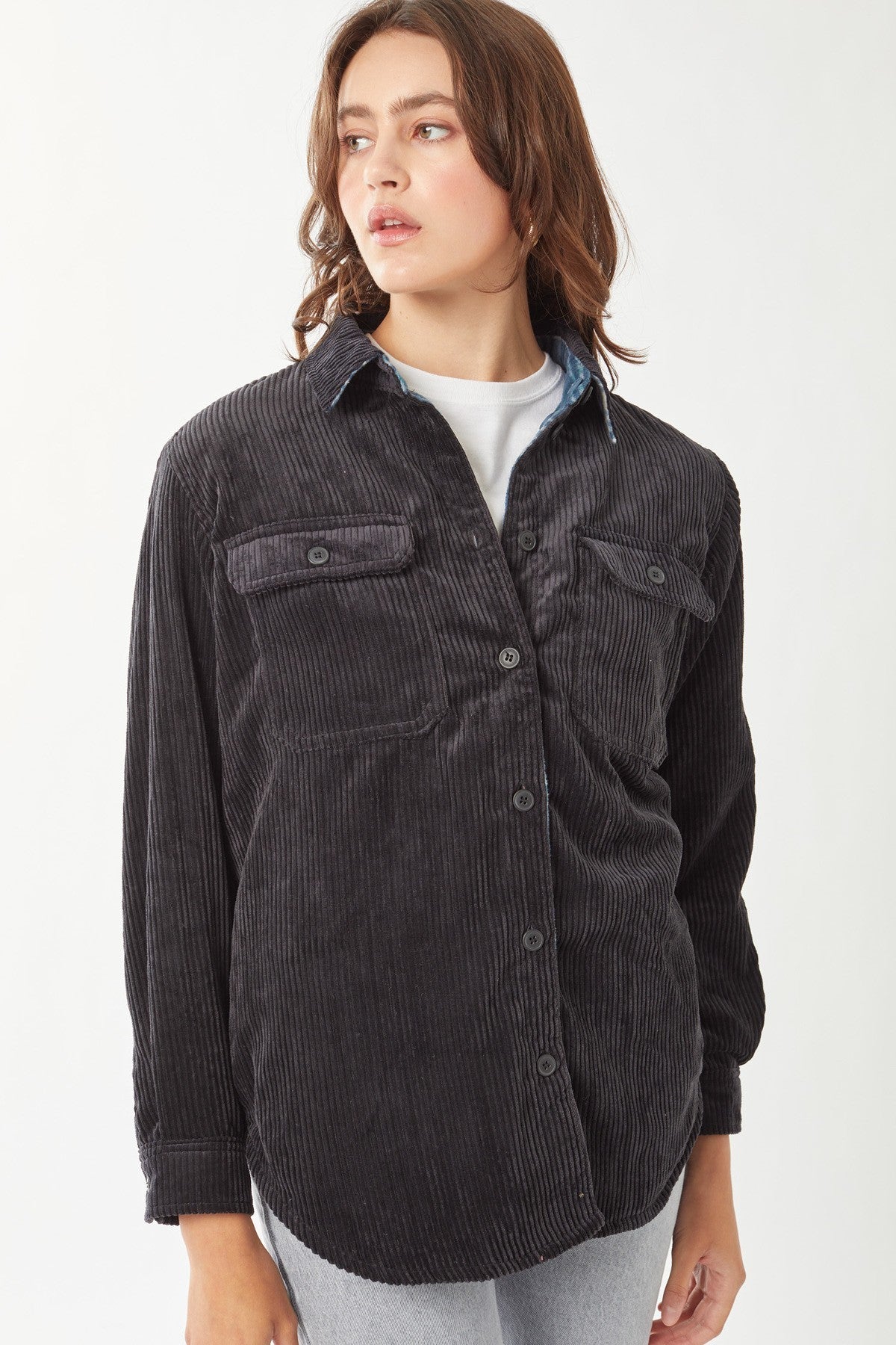 Corduroy Reversible Button Down Jacket