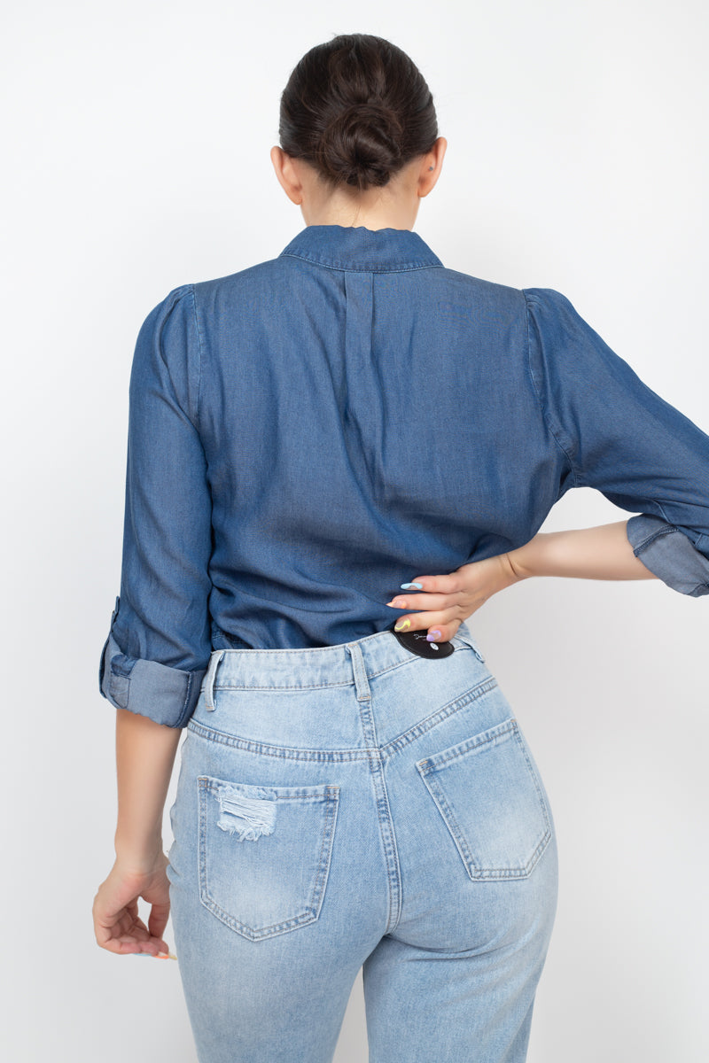 Jewel Accented Long Sleeve Top