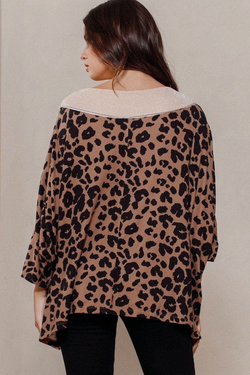 Multi Print Oversized V-neckline