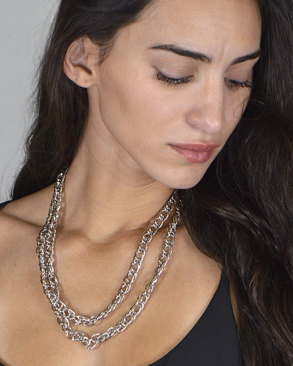 Layered Multiple Link Chain Necklace