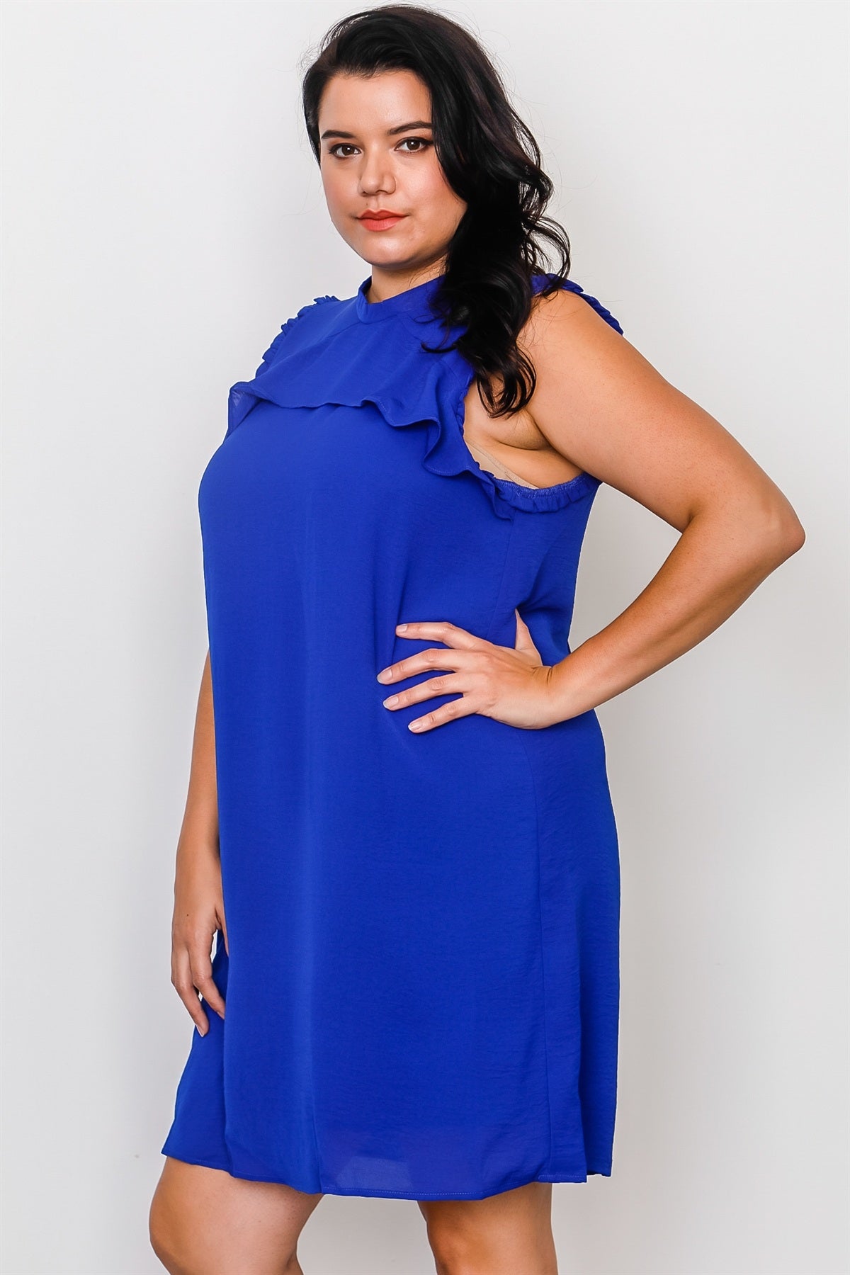 Plus Size Ruffle Tie Back Dress