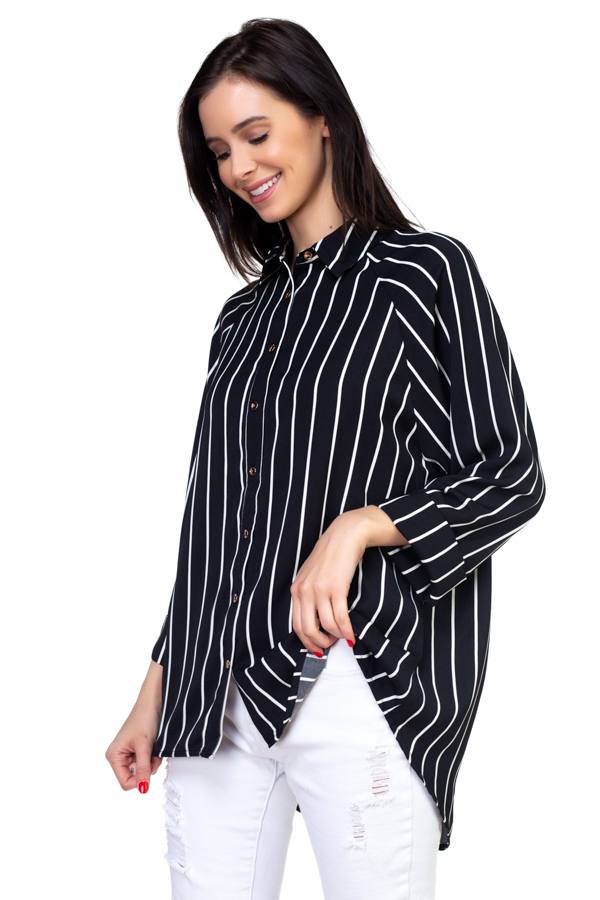 Stripe Snap Button Down Shirt