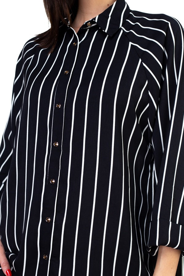 Stripe Snap Button Down Shirt