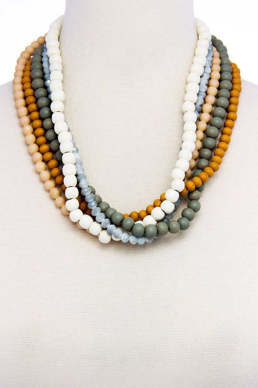 Stylish Trendy Multi Beaded Necklace