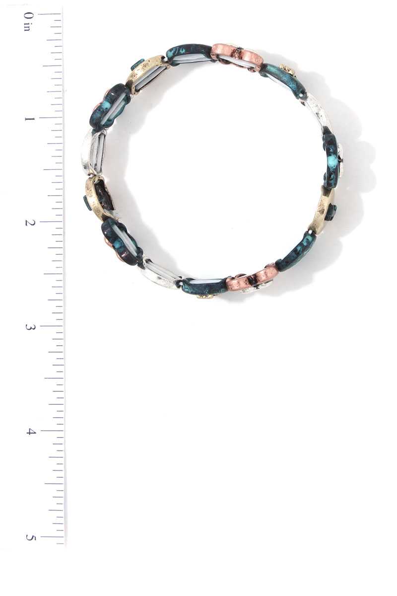I Love You Mom Stretch Metal Bracelet