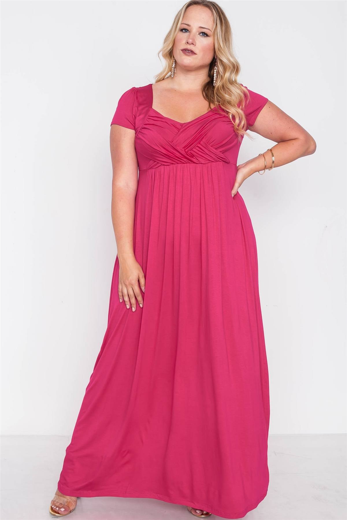 Plus Size Short Sleeve Maxi Dress