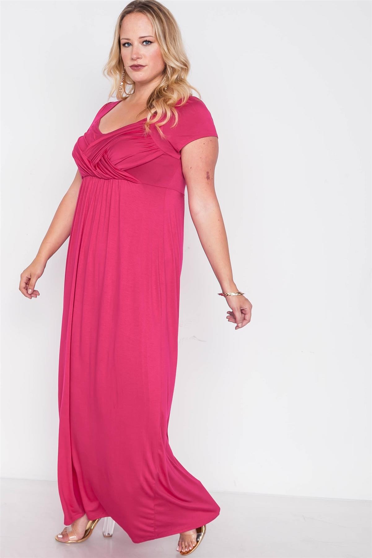 Plus Size Short Sleeve Maxi Dress