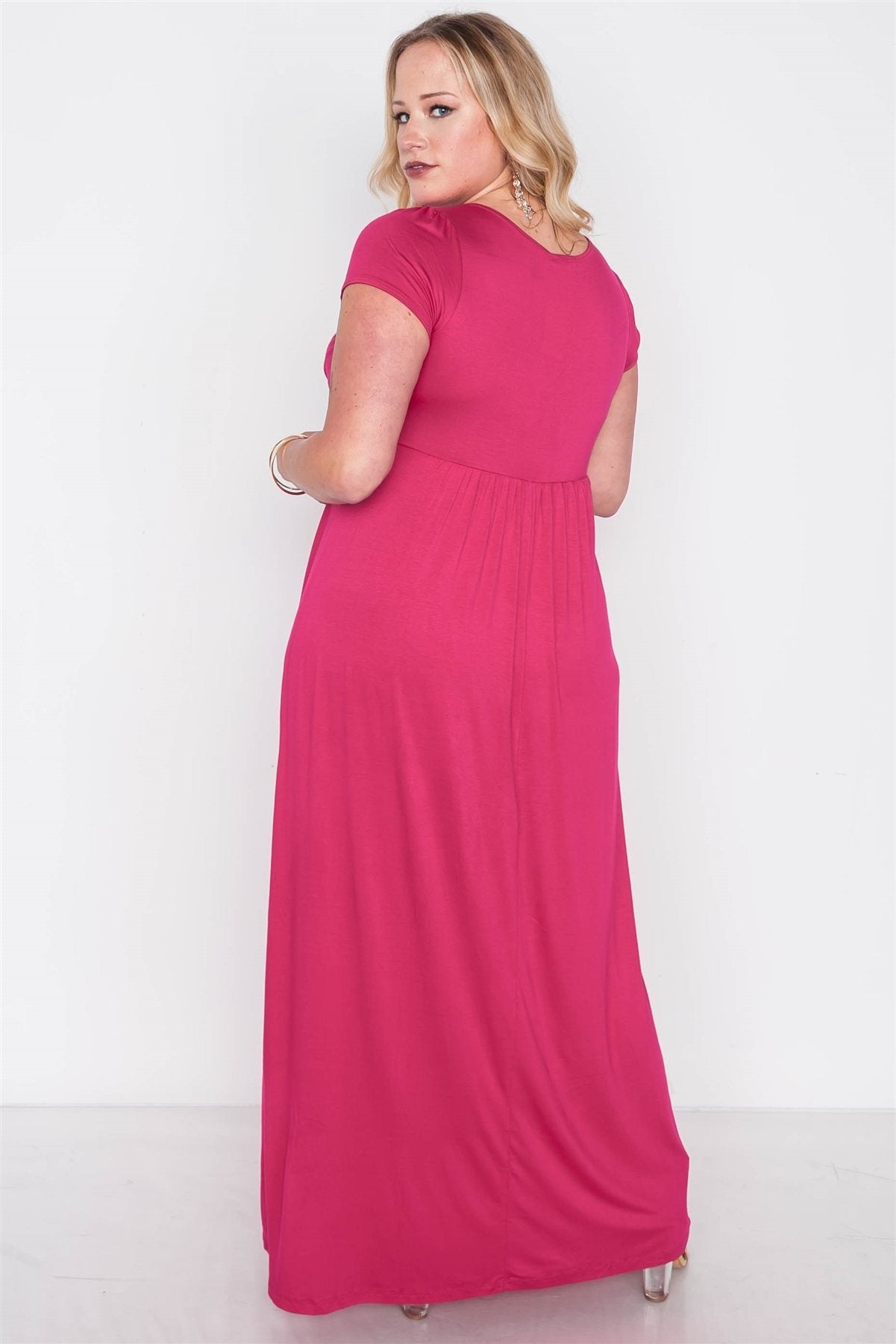 Plus Size Short Sleeve Maxi Dress