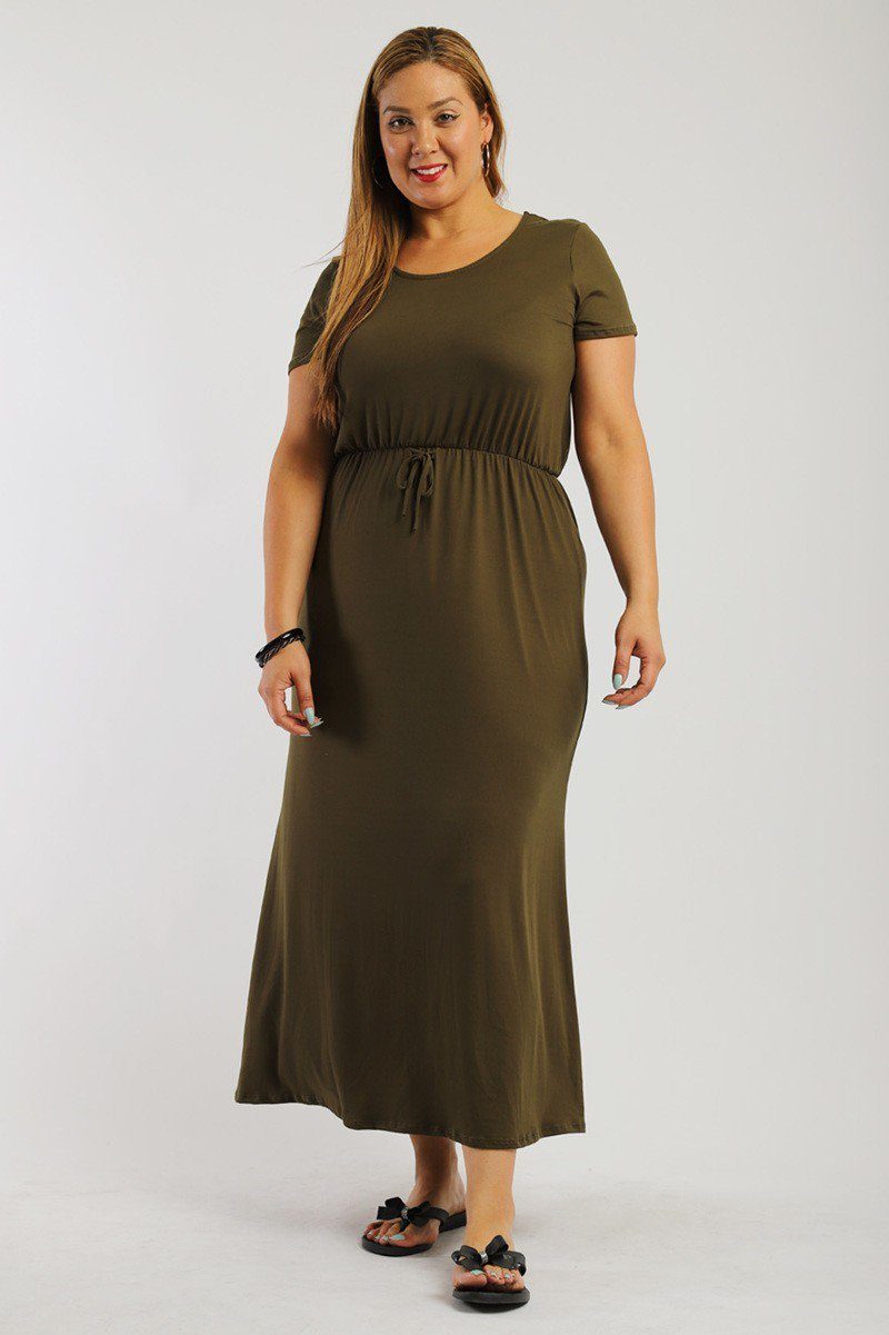 Solid, Ankle Length Maxi Dress