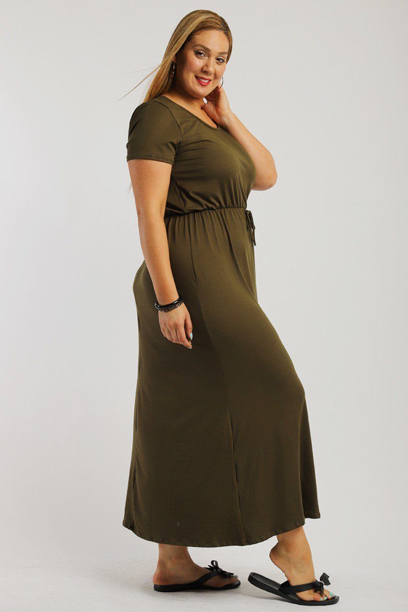 Solid, Ankle Length Maxi Dress