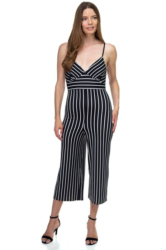 Stripe Sleeveless Jumpsuit