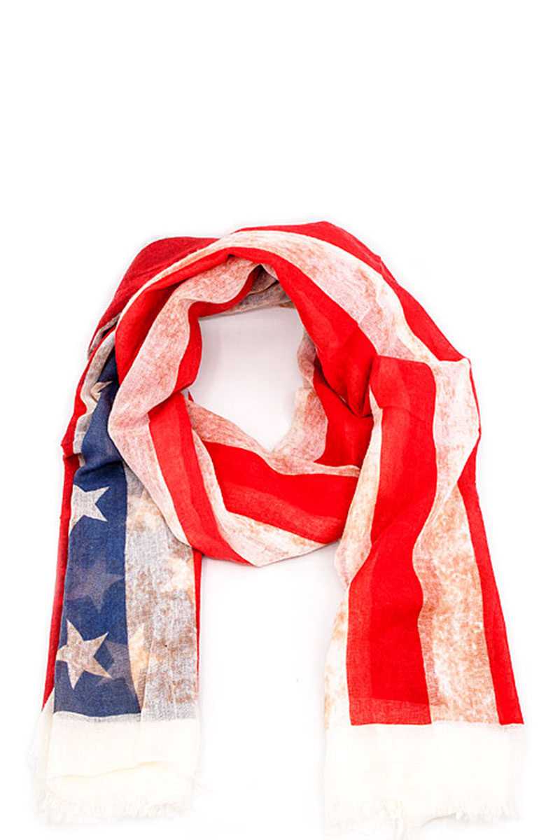 Designer American Flag Inspired Scarf