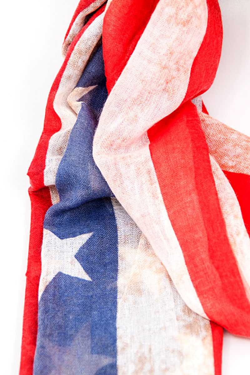 Designer American Flag Inspired Scarf