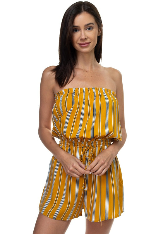 Tube Top Stripe Romper