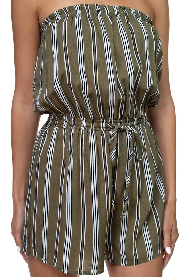 Tube Top Stripe Romper