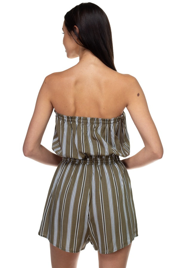 Tube Top Stripe Romper