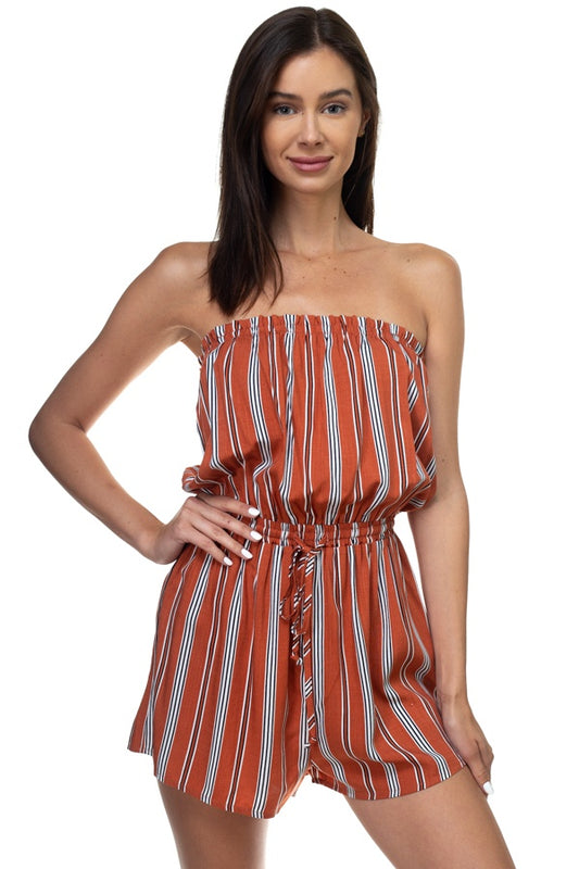 Tube Top Stripe Romper