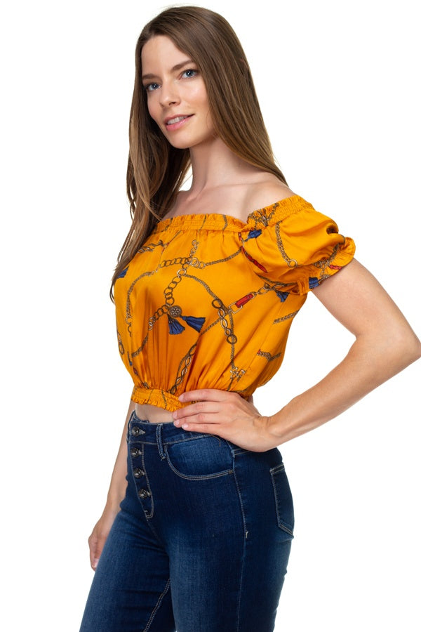 Smocked Off Shoulder Top