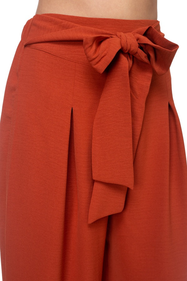 Belted Pleated Palazzo Pants