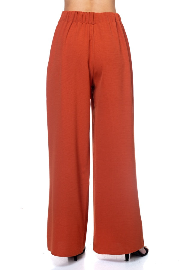 Belted Pleated Palazzo Pants