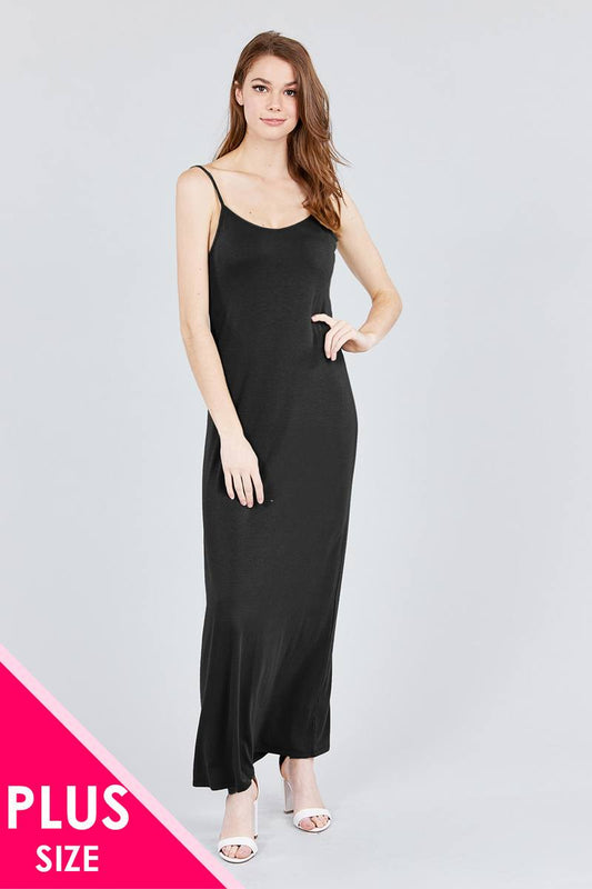 Double V-neck Cami Maxi Dress