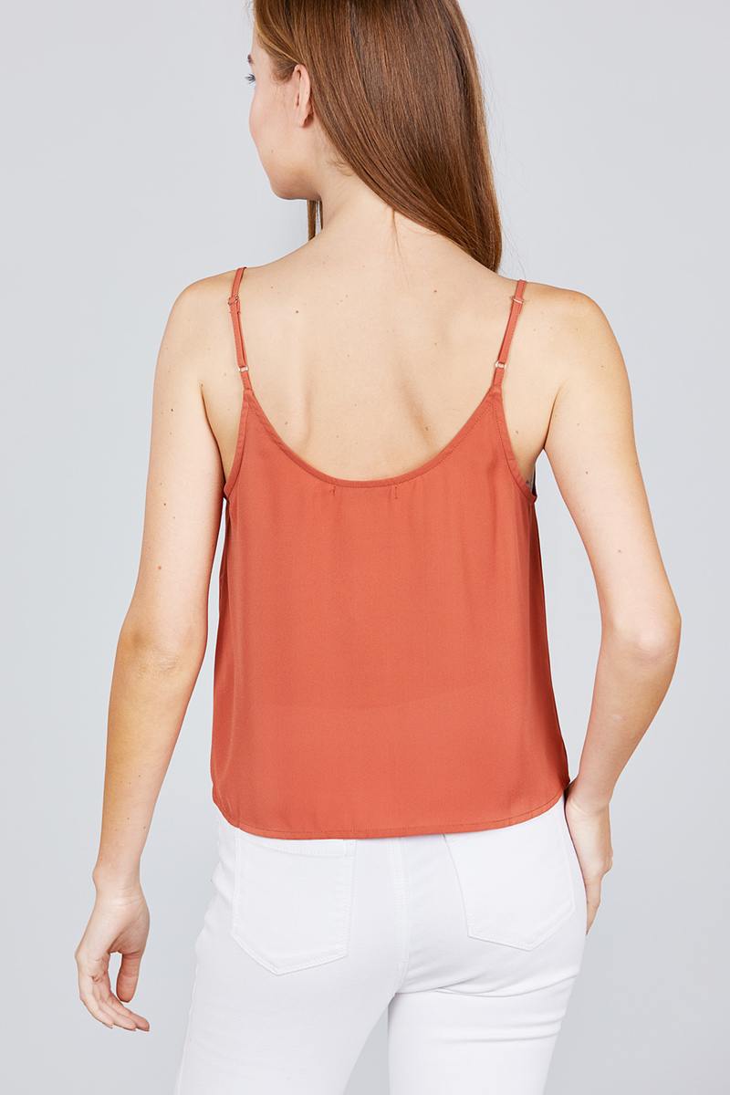 Front Button Cami Woven Top