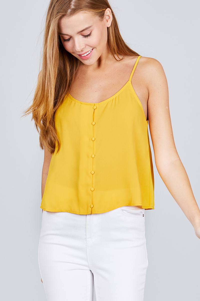 Front Button Cami Woven Top