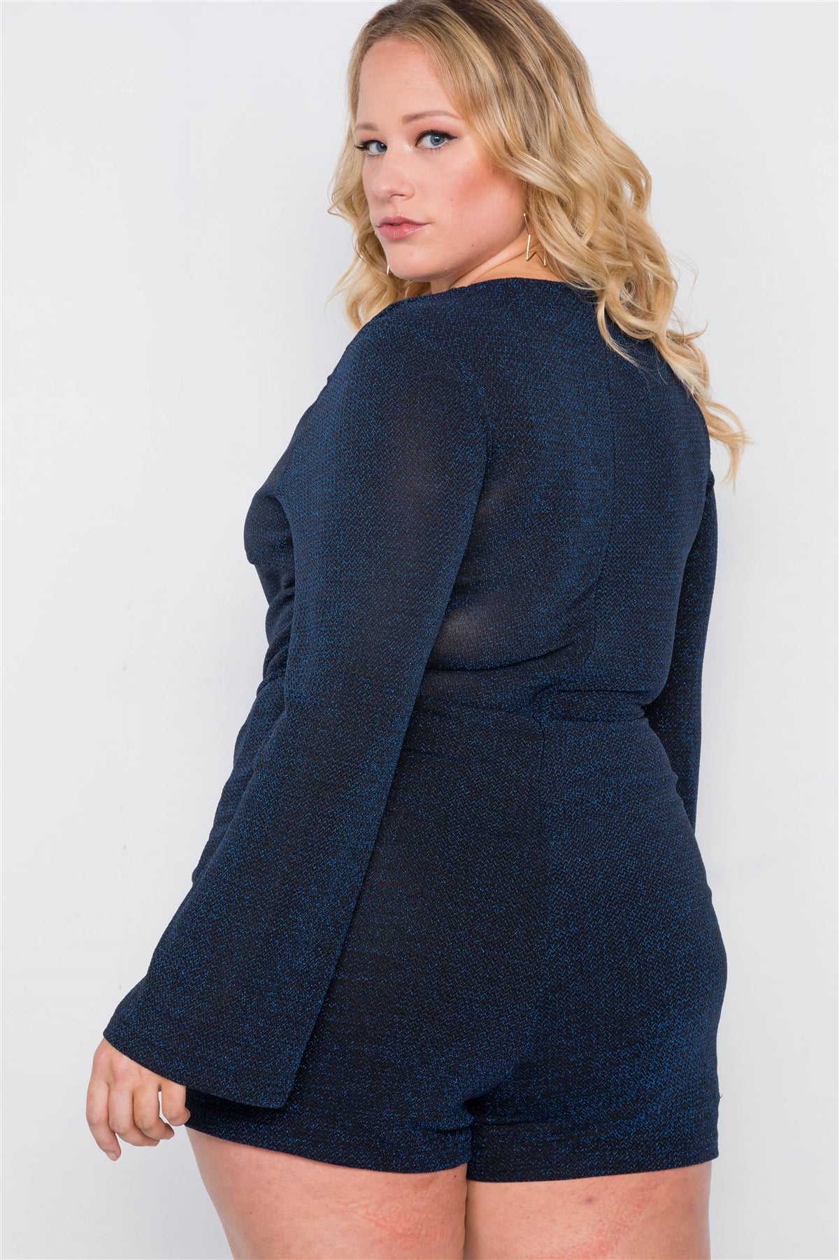 Plus Size Midnight Deep V-neck Evening Romper