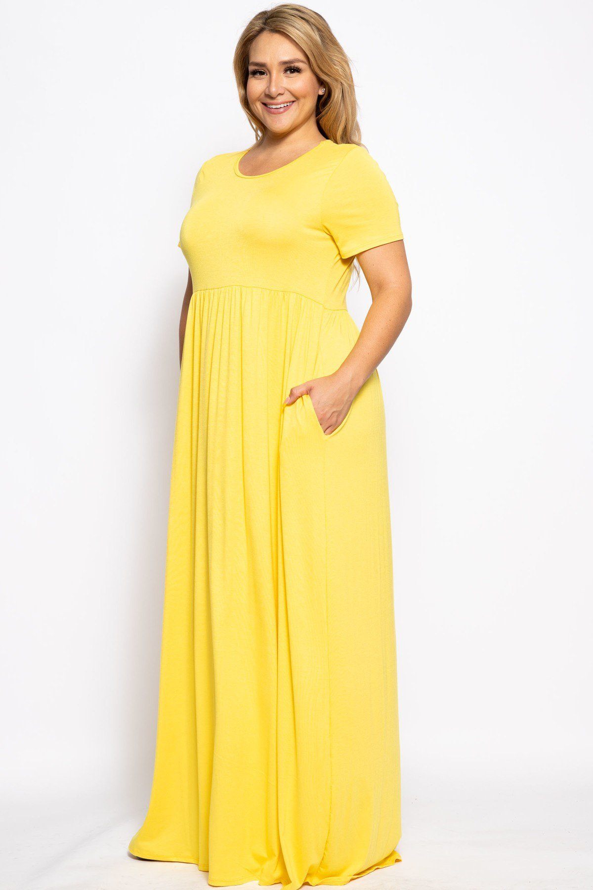 Vibrant Short Sleeved Maxi Dress