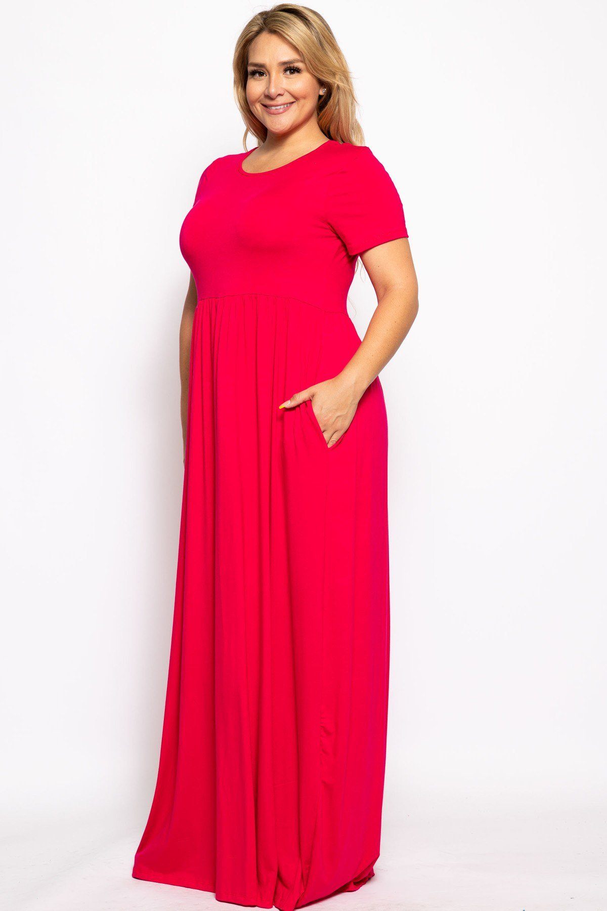 Vibrant Short Sleeved Maxi Dress