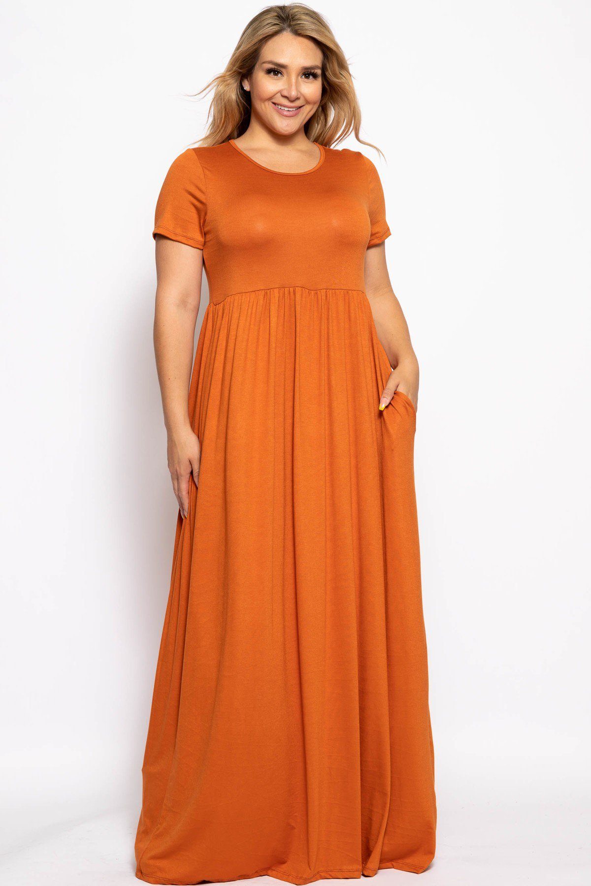 Vibrant Short Sleeved Maxi Dress