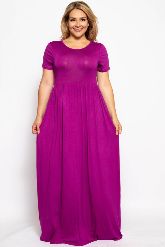 Vibrant Short Sleeved Maxi Dress