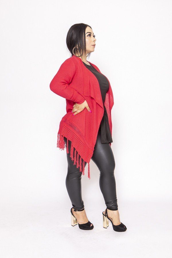 Knit Cardigan With A Loose Fit And Also Long Sleeve