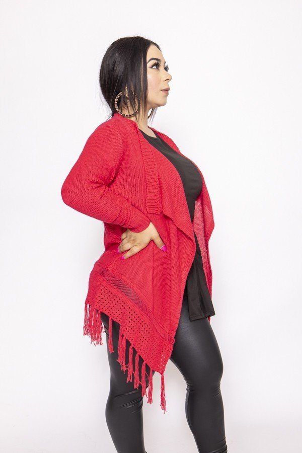 Knit Cardigan With A Loose Fit And Also Long Sleeve