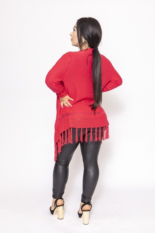 Knit Cardigan With A Loose Fit And Also Long Sleeve