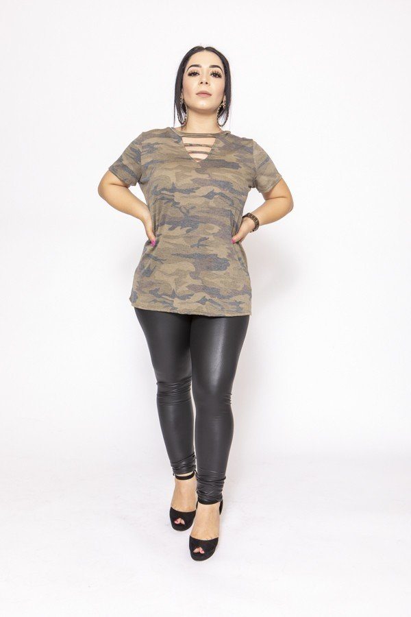 Camouflages And Solid Dress/top