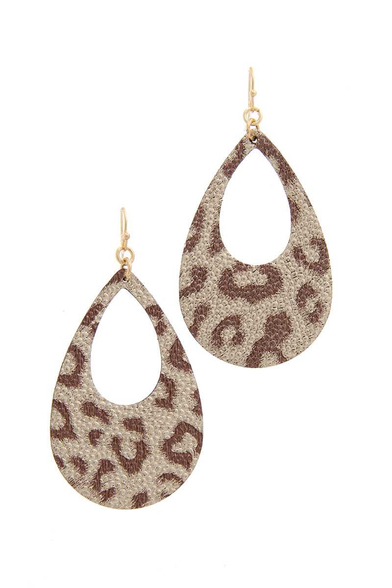 Animal Print Teardrop Shape Earring