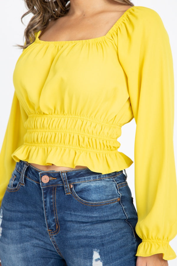 Off Shoulder Ruffle Crop Top