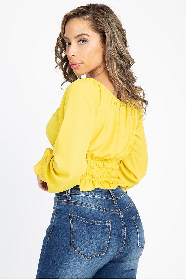 Off Shoulder Ruffle Crop Top