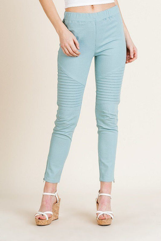 High Waist Skinny Moto Pant